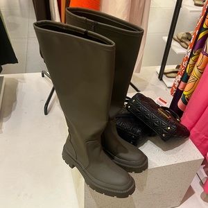 Zara green rain boots